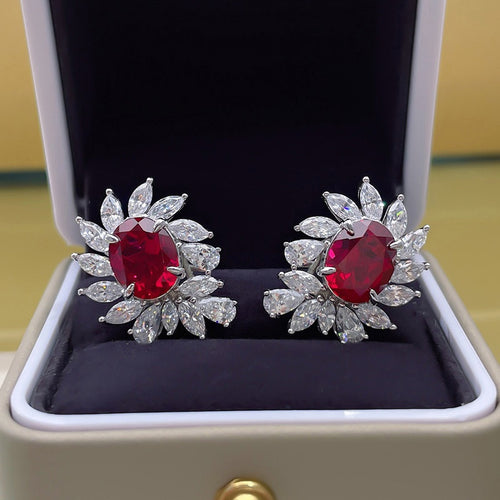 Vintage Palace Style Stud Earrings, Luxury Teardrop Marquise Oval Sunflower Ear Jewelry For Women
