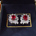 Vintage Palace Style Stud Earrings, Luxury Teardrop Marquise Oval Sunflower Ear Jewelry For Women view 3