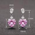 Korean Light Luxury Sparkling Heart Stud Earrings Sweet Cute School Style Ear Jewelry view 4