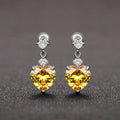 Korean Light Luxury Sparkling Heart Stud Earrings Sweet Cute School Style Ear Jewelry view 8