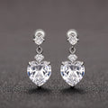Korean Light Luxury Sparkling Heart Stud Earrings Sweet Cute School Style Ear Jewelry view 6