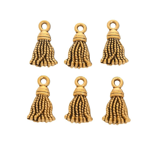 Vintage Electroplated Alloy Tassel Fringe Pendant Charms For DIY Jewelry Accessories