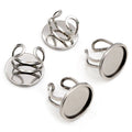 20mm Thick Stainless Steel Ring Cabochon Trays Square Rectangle DIY Jewelry Findings view 2