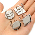 20mm Thick Stainless Steel Ring Cabochon Trays Square Rectangle DIY Jewelry Findings view 4