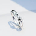 Couple Cross Double Layer Hollow Ring For Women Simple Micro Pave Birthday Gift Jewelry view 2