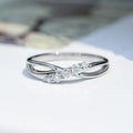 Couple Cross Double Layer Hollow Ring For Women Simple Micro Pave Birthday Gift Jewelry view 1