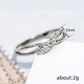 Couple Cross Double Layer Hollow Ring For Women Simple Micro Pave Birthday Gift Jewelry view 4