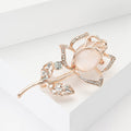 Alloy Rhinestone Cat Eye Tulip Brooch For Women's Clothing view 3