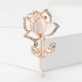 Alloy Rhinestone Cat Eye Tulip Brooch For Women's Clothing view 2