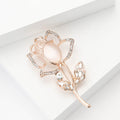 Alloy Rhinestone Cat Eye Tulip Brooch For Women's Clothing view 1