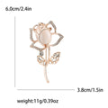 Alloy Rhinestone Cat Eye Tulip Brooch For Women's Clothing view 4