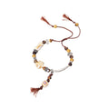 New Chinese Retro Ethnic Five Pointed Star Beaded Bracelet Square Adjustable Cord Bracelet view 5