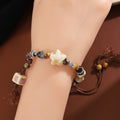 New Chinese Retro Ethnic Five Pointed Star Beaded Bracelet Square Adjustable Cord Bracelet view 4