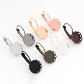 12-20mm Lace Edge Blank Tray French Leverback Iron Ear Hooks DIY Earring Jewelry Findings Earrings view 5
