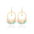Vintage Bohemian Ethnic Round Hoop Alloy Handmade Woven Seed Bead Tassel Women's Fashion Earrings view 5