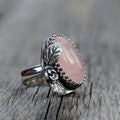 Vintage Copper Flower And Leaf Carved Ring For Women, European Fashion Personality Jewelry view 1