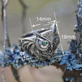 Creative Vintage Dark 3D Owl Animal Ring, Punk Hip Hop Personality Statement Finger Jewelry view 4