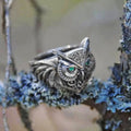 Creative Vintage Dark 3D Owl Animal Ring, Punk Hip Hop Personality Statement Finger Jewelry view 3