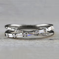Minimalist Cross Index Finger Ring, Micro Pave Fashion Statement Band Jewelry view 7