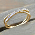 Minimalist Cross Index Finger Ring, Micro Pave Fashion Statement Band Jewelry view 5