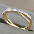 Minimalist Cross Index Finger Ring, Micro Pave Fashion Statement Band Jewelry view 2