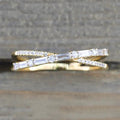 Minimalist Cross Index Finger Ring, Micro Pave Fashion Statement Band Jewelry view 3