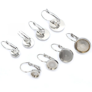 6-12mm Thickened 304 Stainless Steel French Hook Ear Wire Bases For DIY Earring Findings Earrings