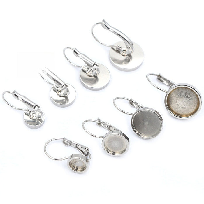 6-12mm Thickened 304 Stainless Steel French Hook Ear Wire Bases For DIY Earring Findings Earrings