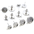 304 Stainless Steel Thickened Stud Earring Posts With Loop And Ear Pin Bases, 6/8/10/12mm Stud Earrings view 5