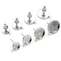 304 Stainless Steel Thickened Stud Earring Posts With Loop And Ear Pin Bases, 6/8/10/12mm Stud Earrings view 1