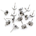 304 Stainless Steel Thickened Stud Earring Posts With Loop And Ear Pin Bases, 6/8/10/12mm Stud Earrings view 2