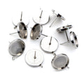 304 Stainless Steel Thickened Stud Earring Posts With Loop And Ear Pin Bases, 6/8/10/12mm Stud Earrings view 3