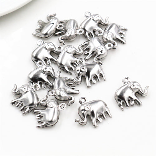 15x14mm Stainless Steel Elephant Small Pendant Charms For DIY Necklace Bracelet Jewelry Making