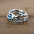 Luxury Three Layer Stacking Ring With Cross Design Micro Pave And Twisted Braid Jewelry view 3
