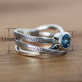 Luxury Three Layer Stacking Ring With Cross Design Micro Pave And Twisted Braid Jewelry view 4