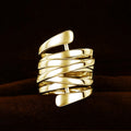 Korean Style Creative Copper Ring For Women, Bold Smooth Multi Layer Wrap Geometric Line Jewelry view 6