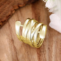 Korean Style Creative Copper Ring For Women, Bold Smooth Multi Layer Wrap Geometric Line Jewelry view 2