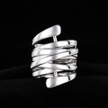 Korean Style Creative Copper Ring For Women, Bold Smooth Multi Layer Wrap Geometric Line Jewelry view 3