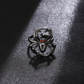 European American Punk Spider Ring, Dark Gothic Vintage Rhinestone Adjustable Open Statement Ring view 2