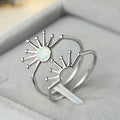 2024 Sunrise Sunset Series Couple Rings, Korean Japanese Sunflower Index Finger Rings view 2
