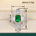 European Vintage Square Princess Ring Noble Design Bold Luxury Statement Finger Jewelry view 4