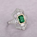 European Vintage Square Princess Ring Noble Design Bold Luxury Statement Finger Jewelry view 5