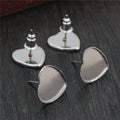 12mm Heart Shape Stainless Steel Stud Earring Posts And Bases For DIY Earring Accessories Stud Earrings view 3