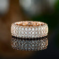 Luxury Full Circle Pave Ring, Multilayer Stacked Sparkling Zircon Band For Women view 3