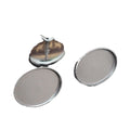 10x14mm Oval Stainless Steel Crown Ear Stud Bezel Settings For DIY Earring Accessories Earrings view 5