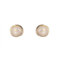 French Style Round Faux Pearl Stud Earrings, Elegant Minimalist Light Luxury Jewelry For Women view 5