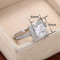 Light Luxury Square Sugar Geometric Ring Classic Versatile Wedding Band For Women view 4