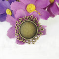 Round Floral Lace Edge Cabochon Trays in Five Finishes view 2