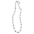 Real Gold Plated Bohemian Faux Stone Beaded Necklace Vintage Geometric Round Line Collarbone Jewelry view 5