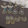 Ethnic Style Alloy Rhinestone Moon Geometric Drop Earrings Vintage Light Luxury Jewelry view 4